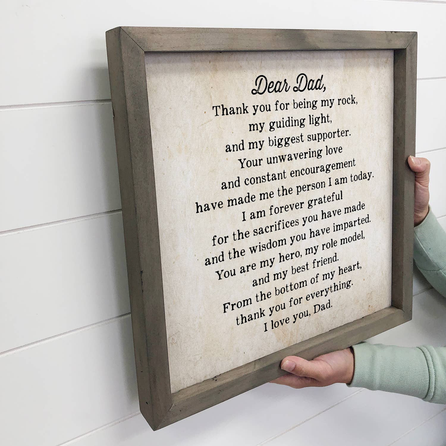 Dear Dad - Fathers Day Gift - Letter to Dad with Frame