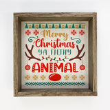 Merry Christmas Filthy Animal Antlers - Framed Holiday Sign