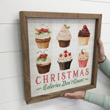 Vintage Christmas Calories Cupcakes - Holiday Canvas Art