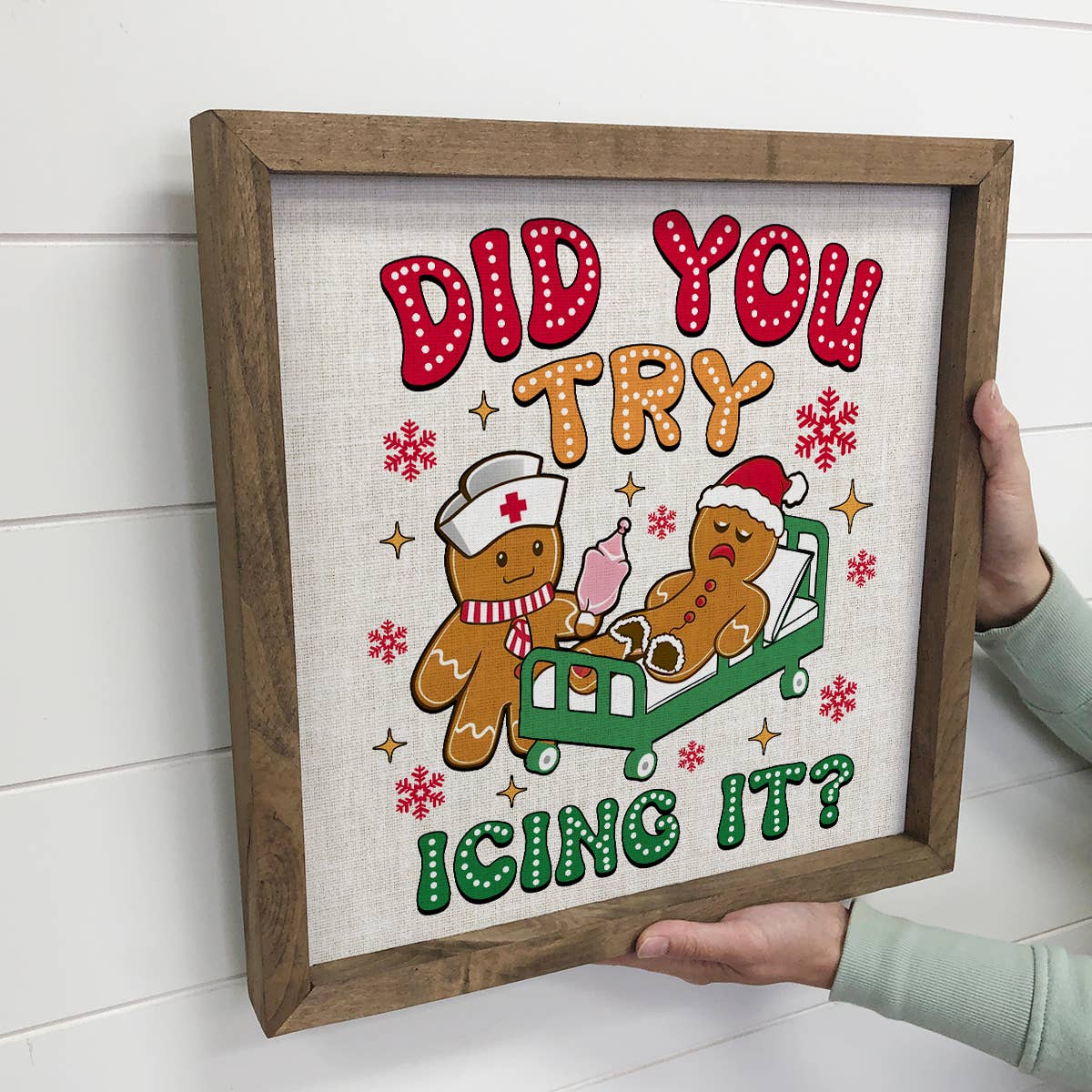 Did You Try Icing It Gingerbread Man - Funny Christmas Art