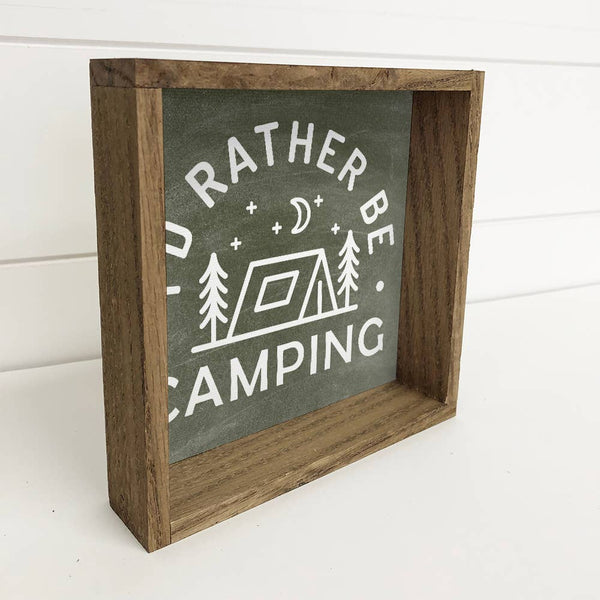 I'd Rather Be Camping - Framed Canvas Word Art - Adventure