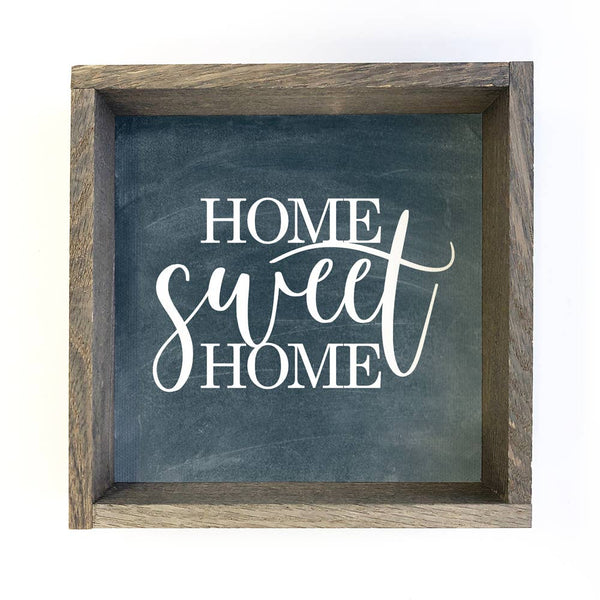 Home Sweet Home Mantel Sign with Farmhouse Grey Frame