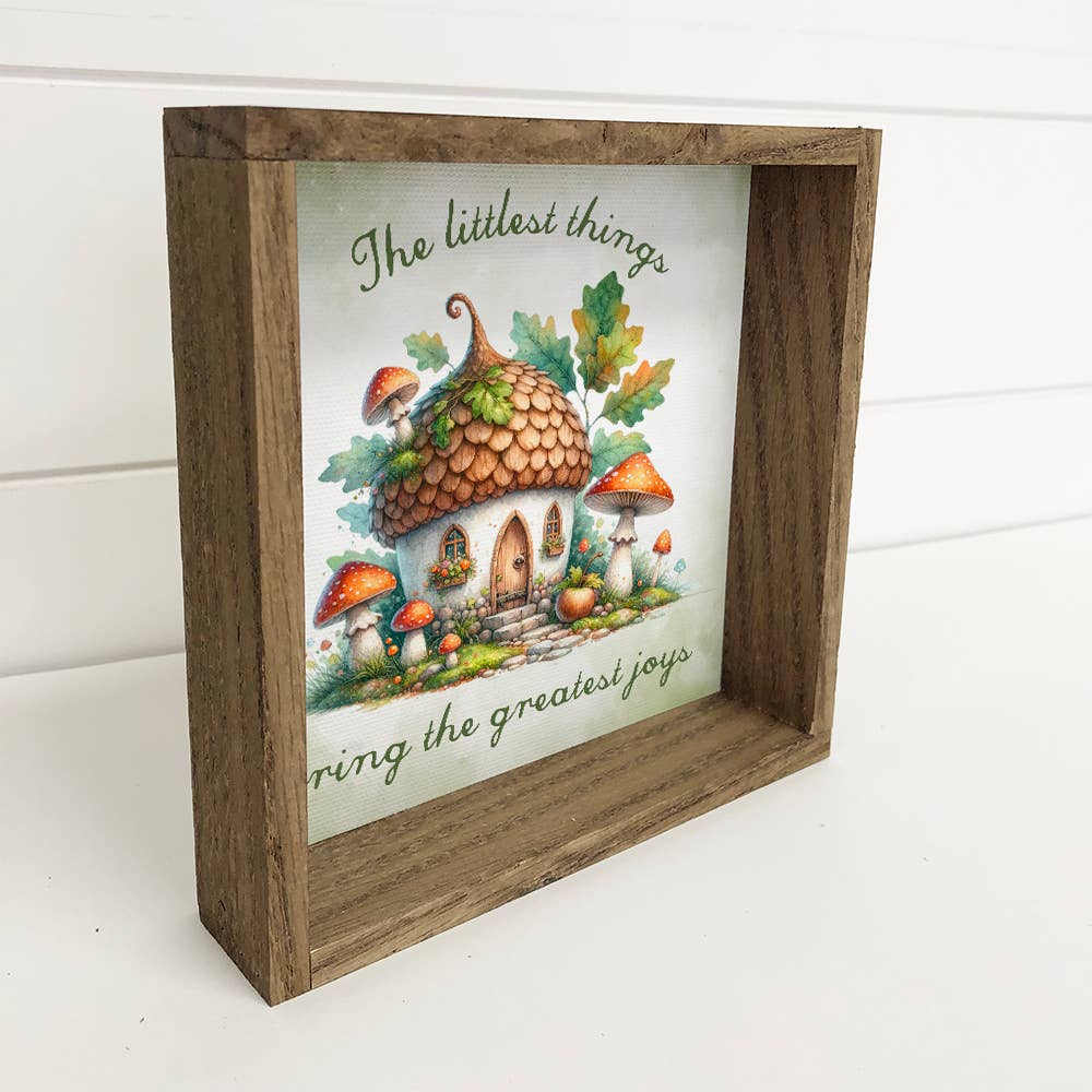 Cottage Acorn Mushroom Little Things - Nature Canvas Art