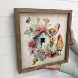 Chicken House - Pretty Farmhouse Art - Farm Animal Painting