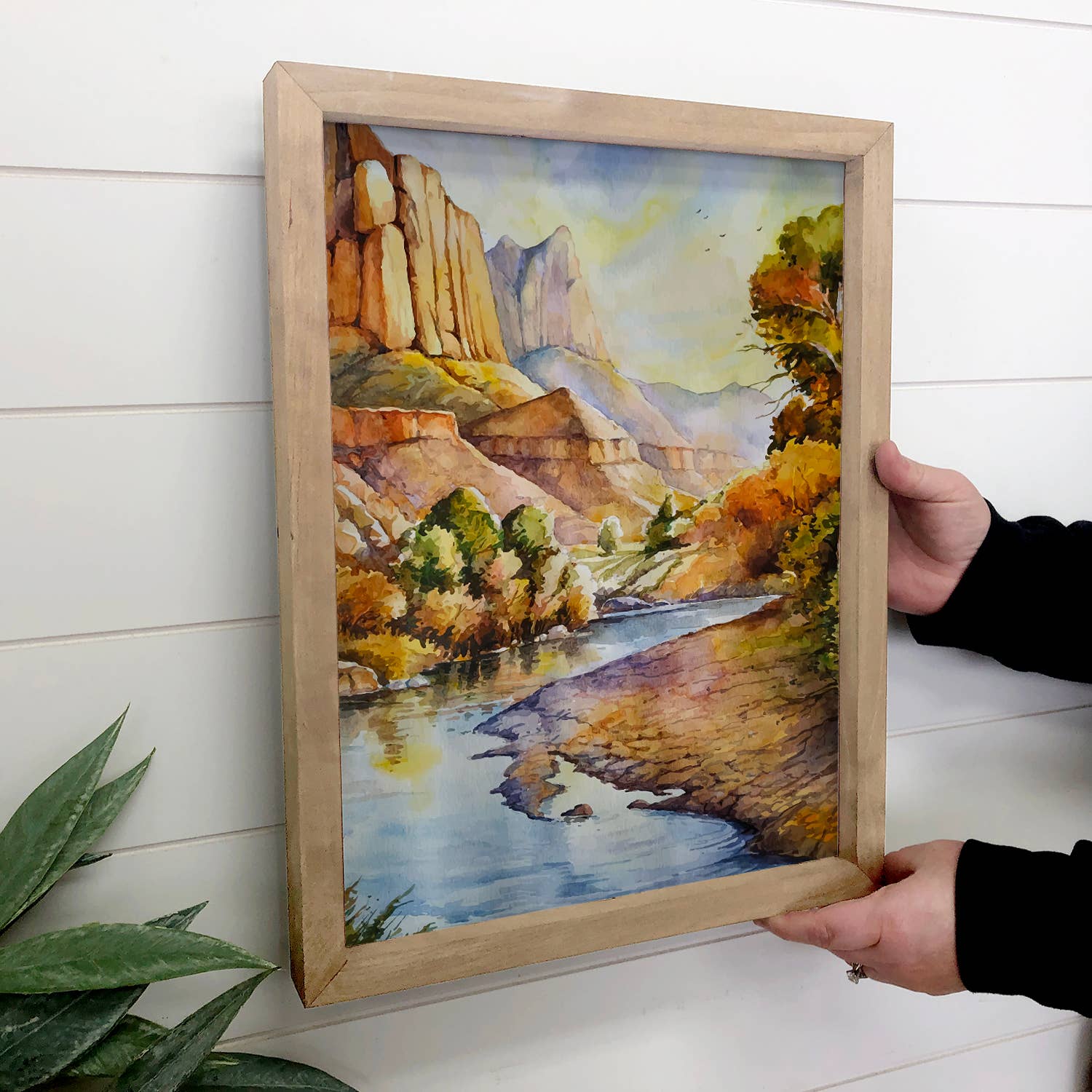 Utah Zion Painting - Framed Nature Wall Art - Office Decor