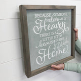 Heaven in our Home Family Canvas Sign with Wooden Frame