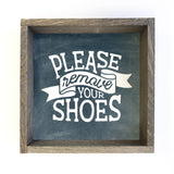 Please Remove Shoes Small Entry Wall Shelf Decor Gift