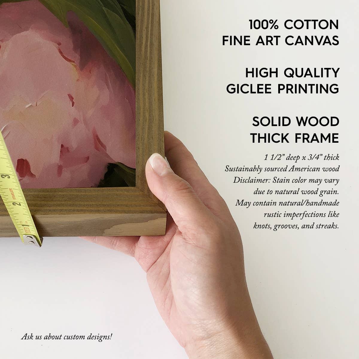 Pink Blooming Peonies - Flower Canvas Art - Wood Framed Art