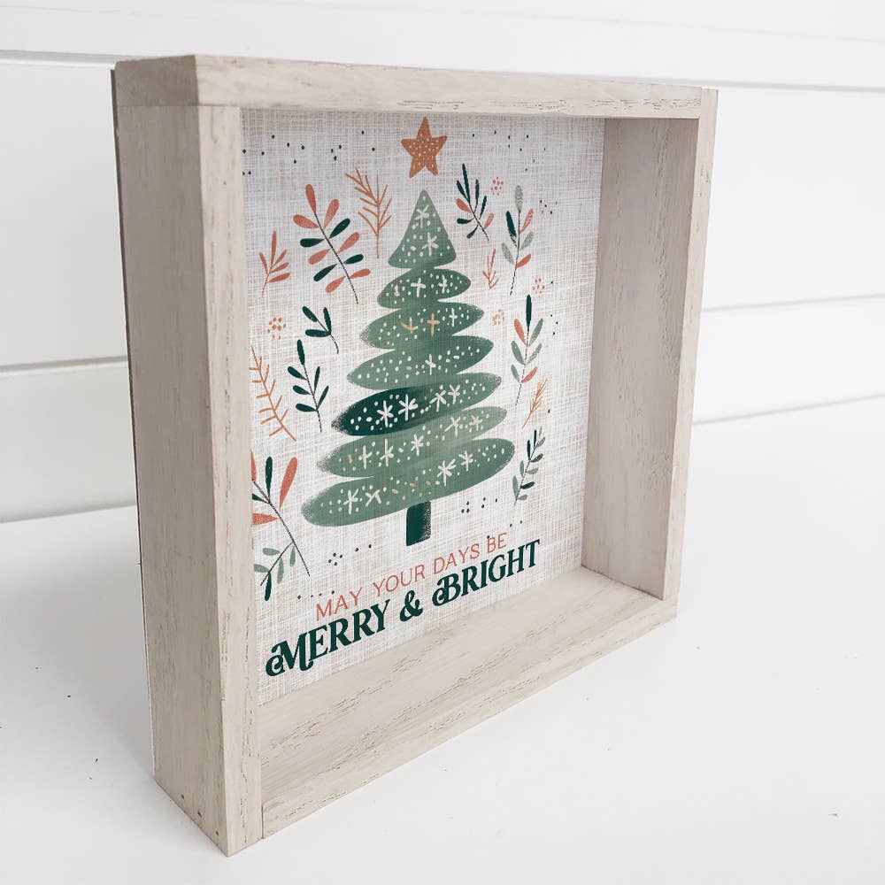 Set of 6 Cute Pastel Christmas Wood Decor Sign Collection