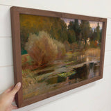 Pond at Dusk - Landscape Canvas Art - Wood Framed Decor