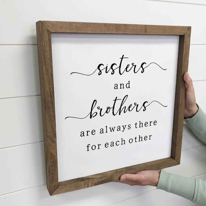 Sisters and Brothers - Sibling Word Sign - Cute Sibling Sign