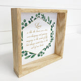 Love is Like Leaves - Leaf Wreath on Canvas with Wood Famer