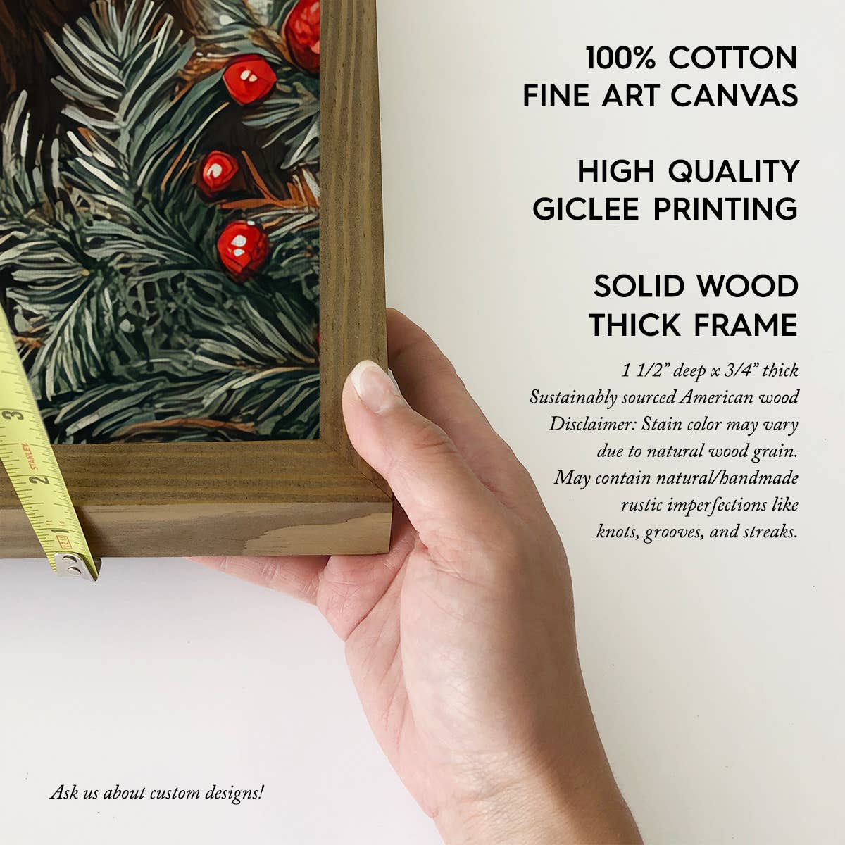 Christmas Winter Long Haired Cow - Holiday Cow Wall Art