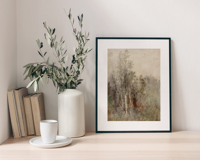 Abstract Watercolor Trees Painting Giclee Fine Art Print Poster or Canvas