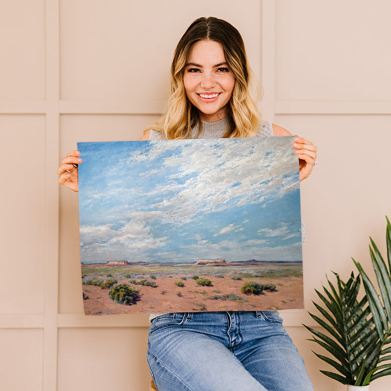 Desert Blue Sky Painting by Albert L Groll Fine Art Canvas