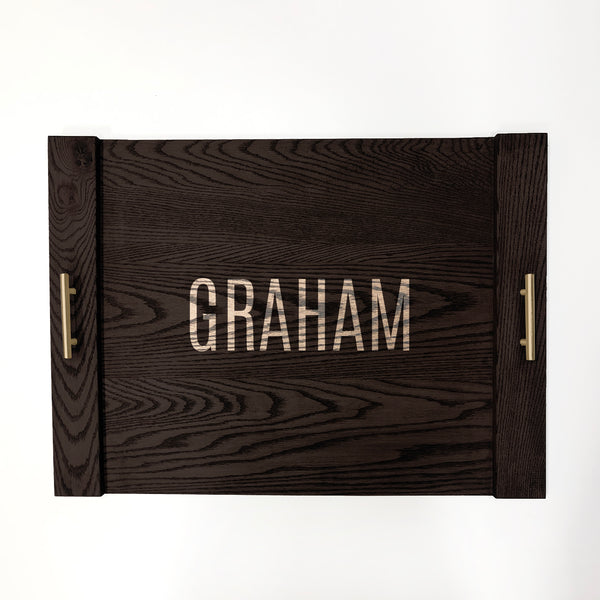 Black Ebony Stained Noodle Board Stove Cover with Bold Letter Engraving