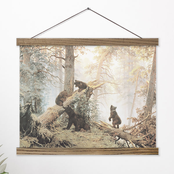 Baby Bears in the Forest Painting Giclee Fine Art Print Poster or Canvas