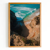 Beach Surrounded by Cliff Fine Art Print - Giclee Fine Art Print Poster or Canvas