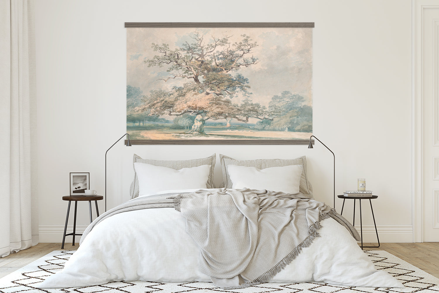 Old Oak Tree - Beige Wall Art - Neutral Scenic Big Wall Art