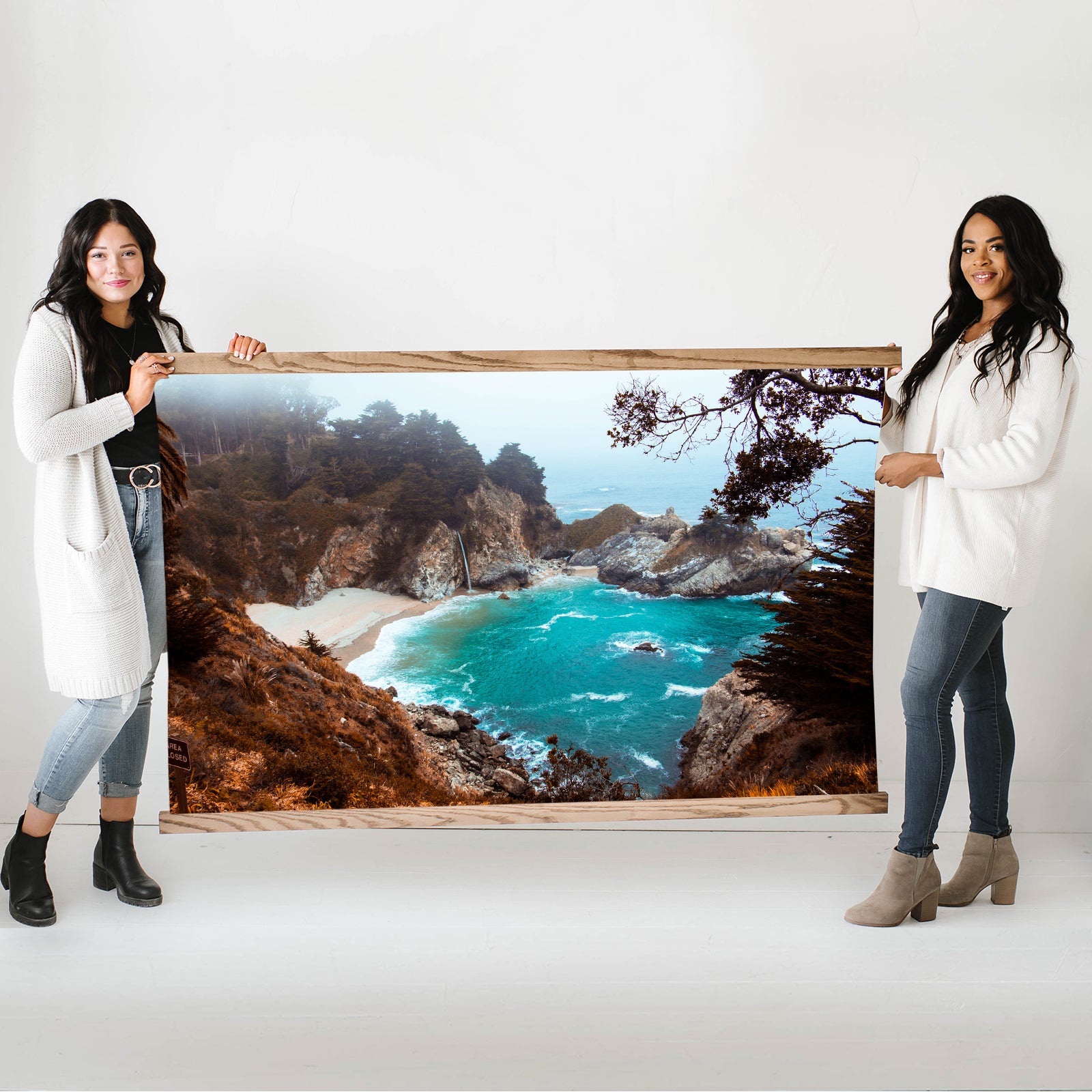 Large Big Sur Vintage Photograph Canvas Wall Tapestry