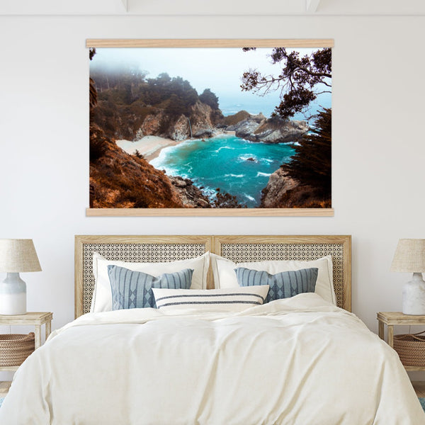 Large Big Sur Vintage Photograph Canvas Wall Tapestry