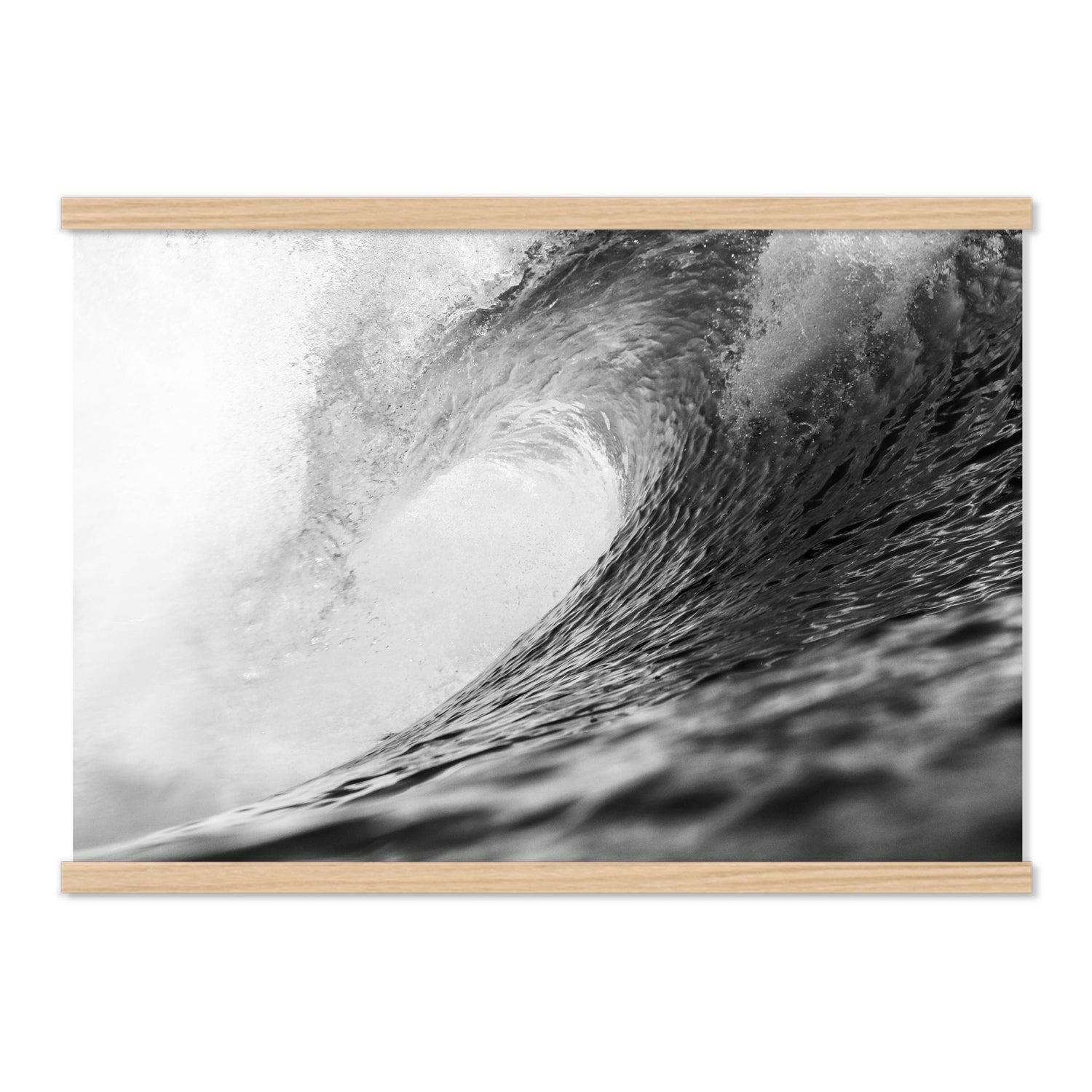 Extra Large Surf Wave Black and White Canvas Wall Hanging