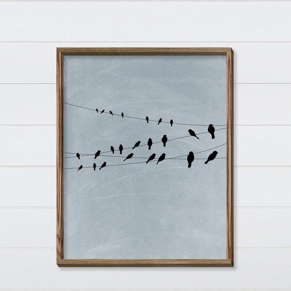 Birds on a Wire Canvas & Wood Sign Wall Art