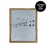 Birds on a Wire Canvas & Wood Sign Wall Art