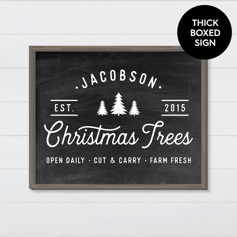 Chalkboard inspired Christmas Tree Sign Canvas & Wood Sign Wall Art