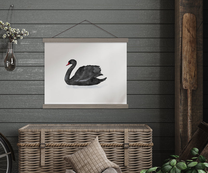Black Swan Watercolor - Wall Art Print