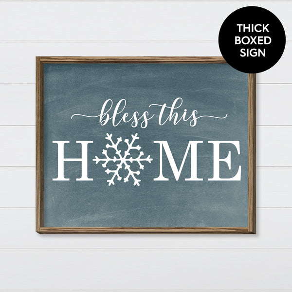 Snowflake Bless This Home Canvas & Wood Sign Wall Art