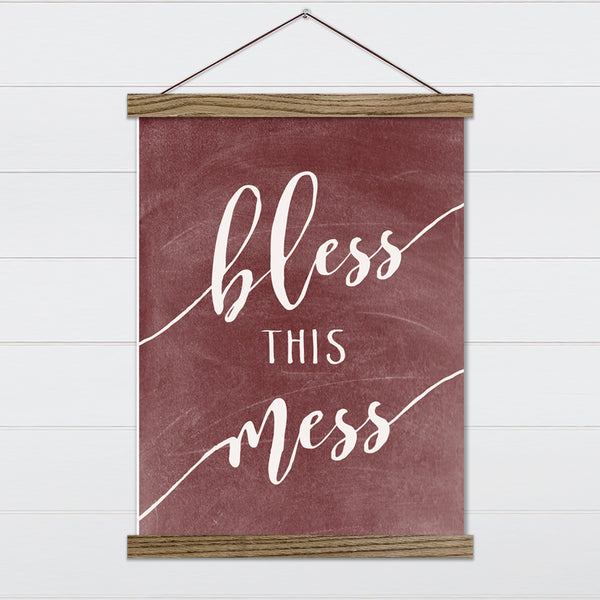 Bless this Mess Canvas & Wood Sign Wall Art