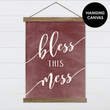 Bless this Mess Canvas & Wood Sign Wall Art