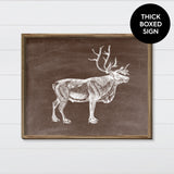 Chalk Reindeer Canvas & Wood Sign Wall Art
