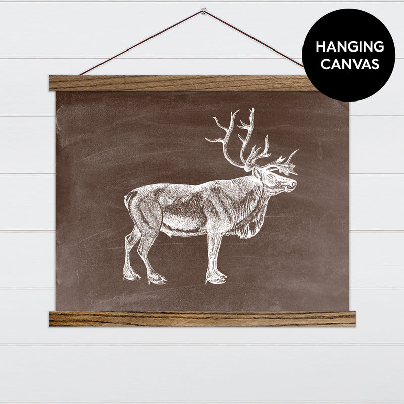 Chalk Reindeer Canvas & Wood Sign Wall Art