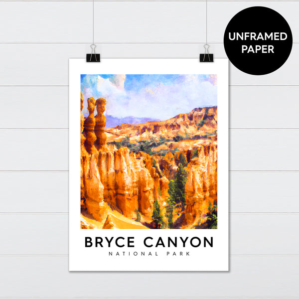 Bryce Canyon National Park Watercolor - Canvas & Wood Sign Wall Art
