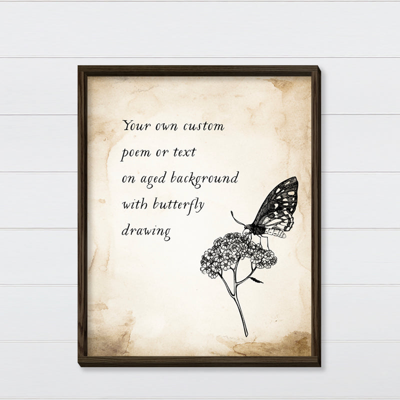 Butterfly Sketch Canvas & Wood Sign Wall Art