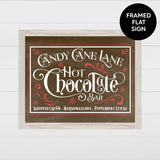 Candy Cane Lane & Hot Chocolate Bar Canvas & Wood Sign Wall Art