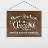 Candy Cane Lane & Hot Chocolate Bar Canvas & Wood Sign Wall Art