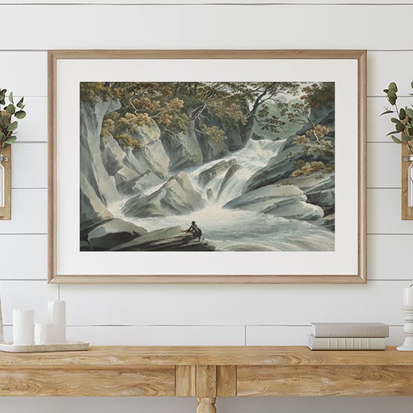 Cascade Fisherman Vintage Painting - Wall Art for Fish Enthusiast