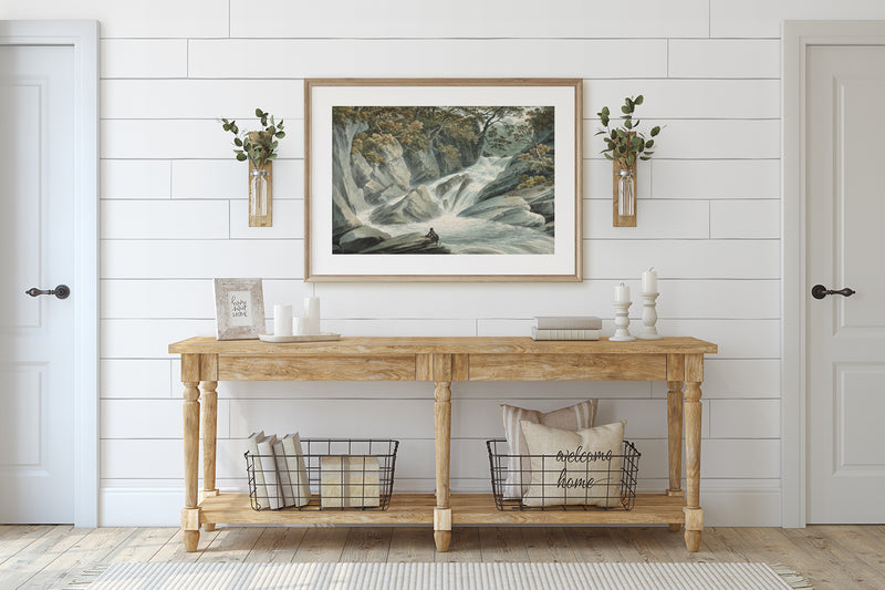 Cascade Fisherman Vintage Painting - Wall Art for Fish Enthusiast