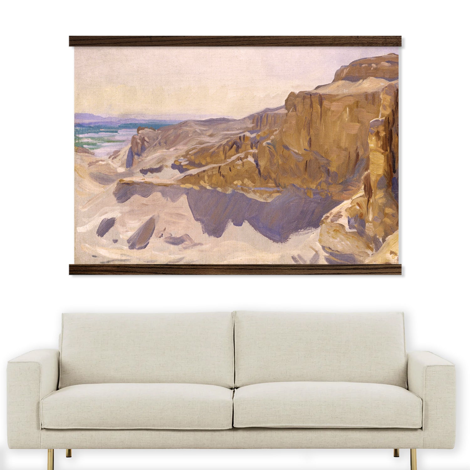 Oversized Desert Painting Canvas Print - Cliffs of Egypt