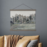 Compton England Castle Painting - Vintage Gray Painting Print