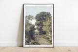Country Road Vintage Painting Fine Art Print - Giclee Fine Art Print Poster or Canvas