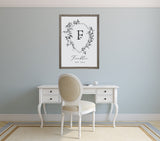 Family Crest Monogram Canvas & Wood Sign Wall Art
