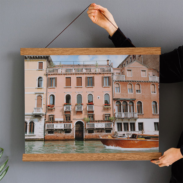Cruising Boat in Venice Italy  Fine Art Print - Giclee Fine Art Print Poster or Canvas