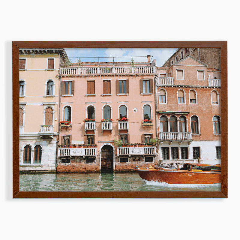 Cruising Boat in Venice Italy  Fine Art Print - Giclee Fine Art Print Poster or Canvas