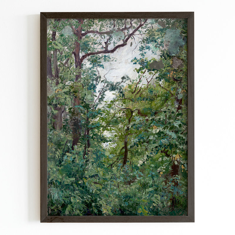 Dense Tree Painting Wall Art - Vintage Oil Painting Fine Art Reproduction