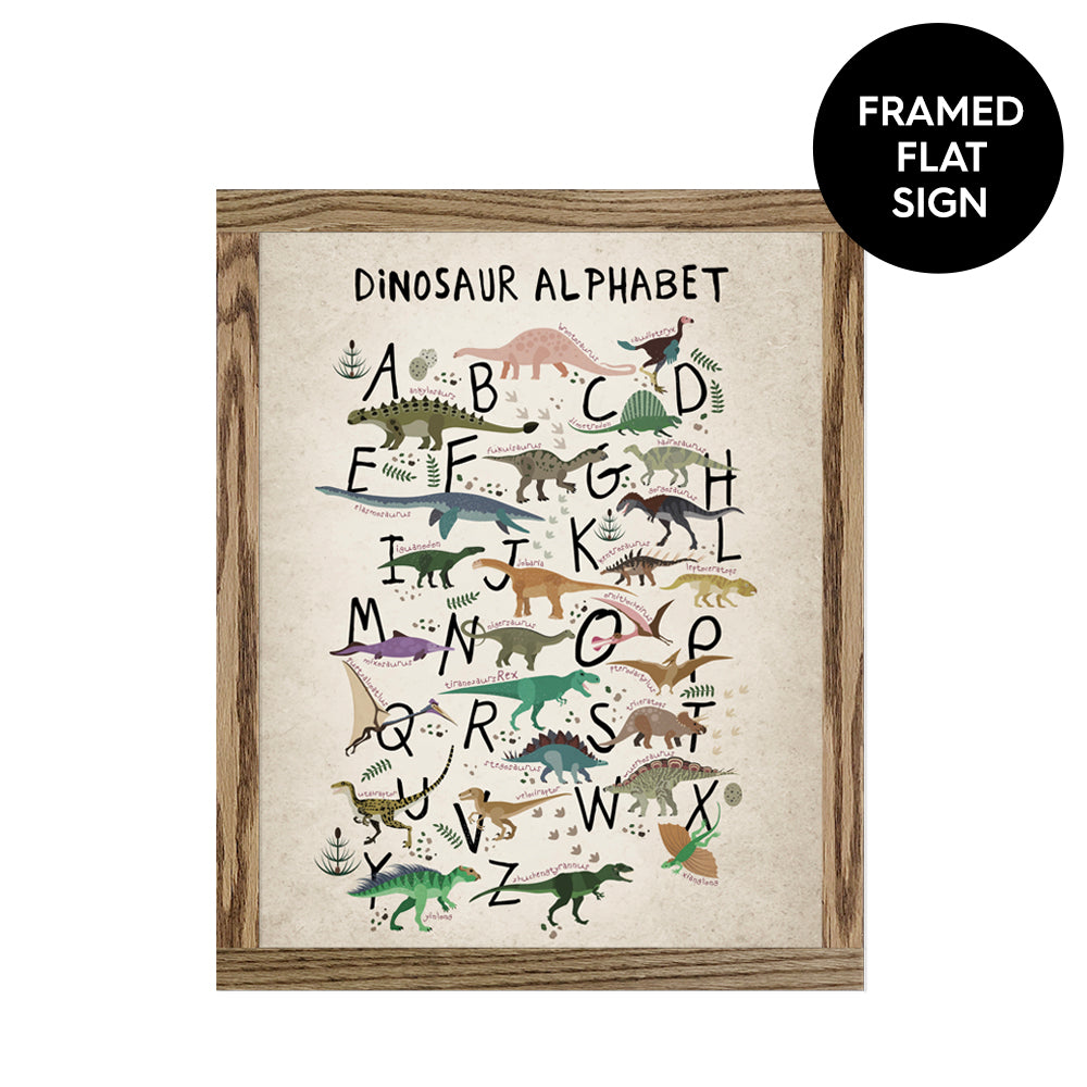 Dinosaur Alphabet Canvas & Wood Sign Wall Art Hangout Home