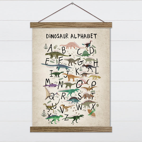 Dinosaur Alphabet Canvas & Wood Sign Wall Art